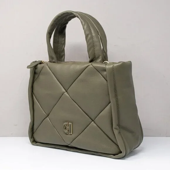 Cole Haan Grand Series Quilted Tote Bag Tea Leaf Green Leather - Picture 4 of 11